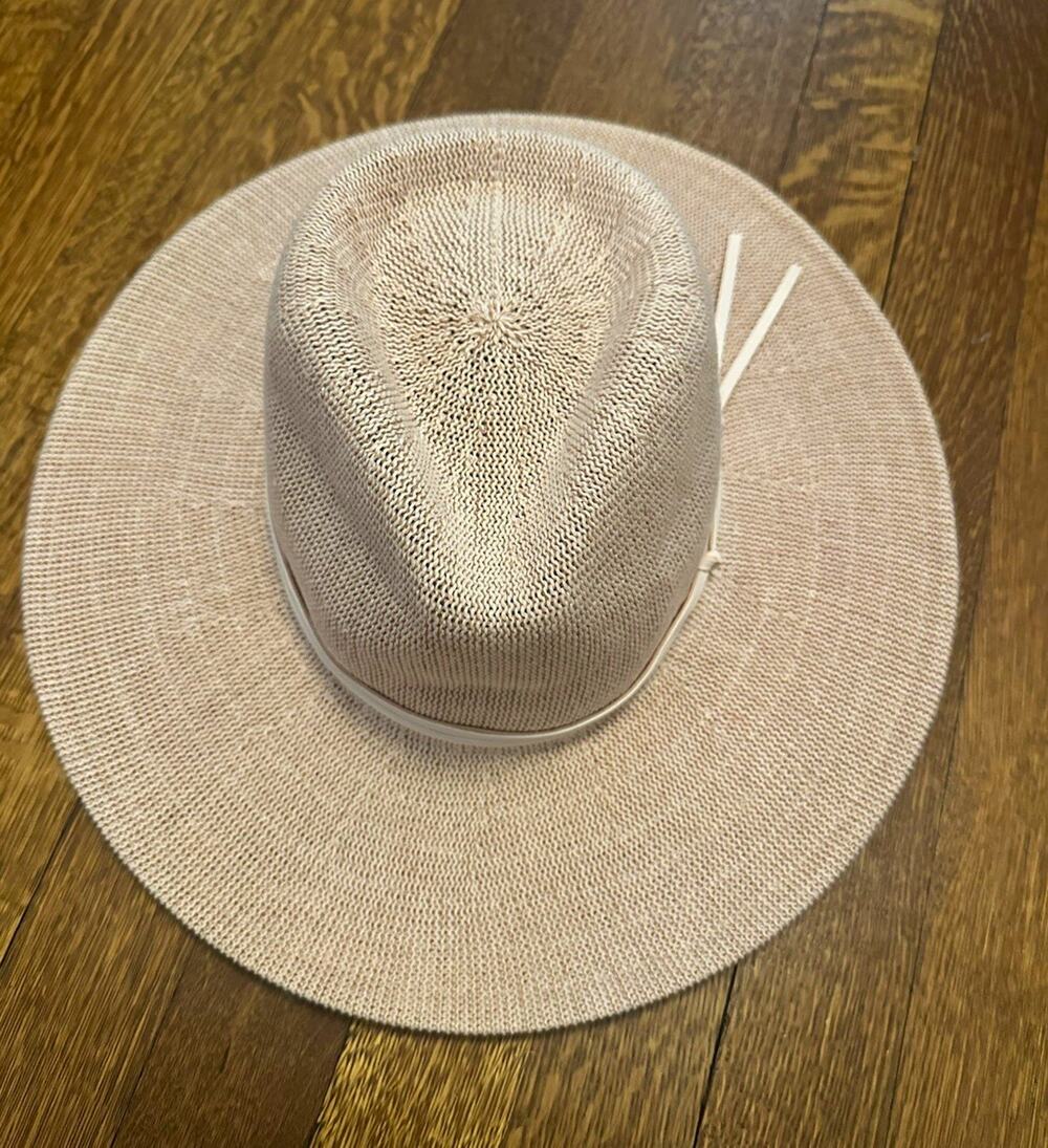 Wyeth Womens Solid Pink Straw Wide Brim Panama Hat Size One Size